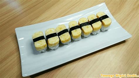 Tamago Nigiri Sushi Egg Sushi Nasi Kepal Telur Nori Youtube