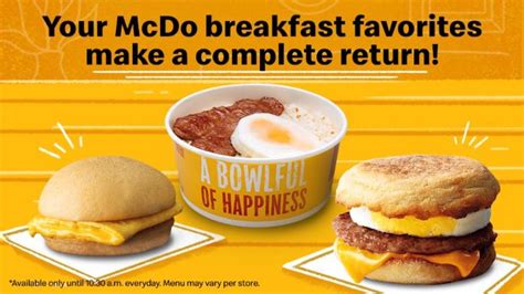 MCDO Breakfast Meals: From Filipino favorites to international classics ...