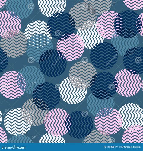 Colorful Polka Dot In Zigzag Pattern Inside Seamless Vector For Stock