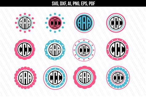 Circle Monogram Svg Dxf Cut Files