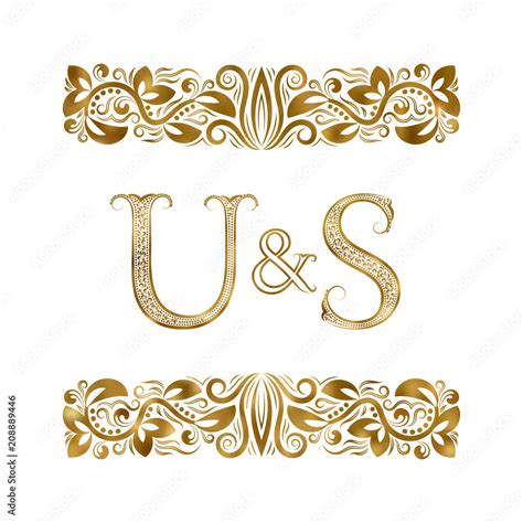 U And S Vintage Initials Logo Symbol The Letters Are Surrounded By