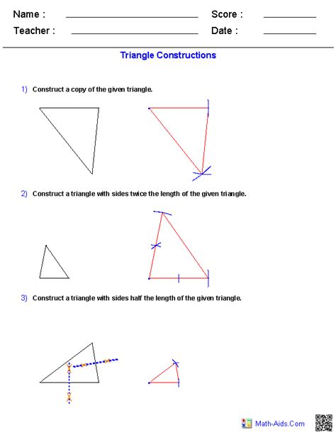 Basic Geometric Construction Worksheets