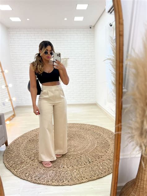 Calça pantalona alfaiataria Gih nude Hyorrana