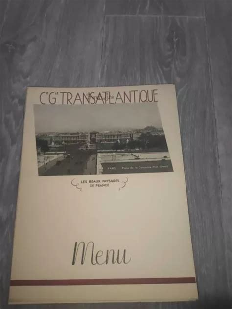 Ancien Menu Paquebot Colombie Cie G N Rale Transatlantique Eur