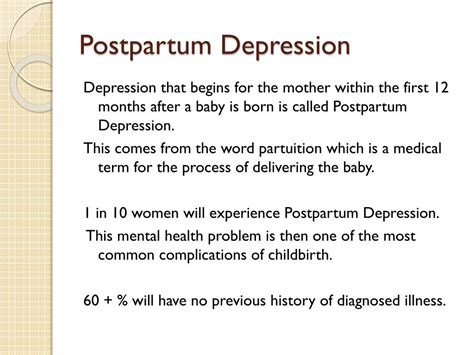 Ppt Postpartum Depression Powerpoint Presentation Free Download Id