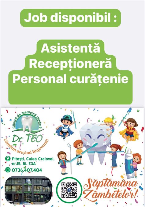 Clinica de medicină dentară Dr. TEO caută să angajeze asistentă