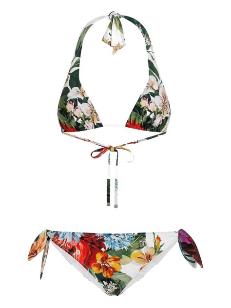 Dolce Gabbana Floral Print Bikini Set White FARFETCH
