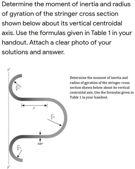 Determine The Moment Of Inertia And Radius Of Gyration Of The Stringer