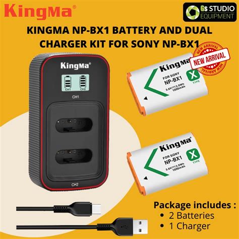 KingMa NP BX1 Battery And Dual Charger Kit For Sony NP BX1 Battery