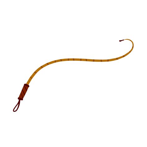 Whip for training an animal. Long cord. Horsewhip of Wild West. Flat ...