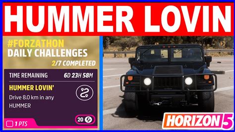 Forza Horizon 5 Hummer Lovin Forzathon Daily Challenges Drive 5 Miles