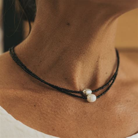 Sierra Seed Bead And Freshwater Pearl Necklace The Freshwater Pearl Company Choker