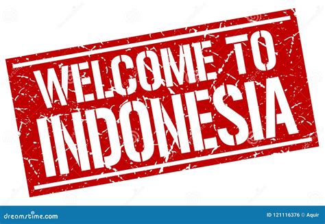 Welcome To Indonesia Stamp Stock Vector Illustration Of Rubber 121116376