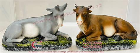 SET OF 2 STATUES - COW AND DONKEY 30X20X10CM - COWDONKEYNo.3 - The ...