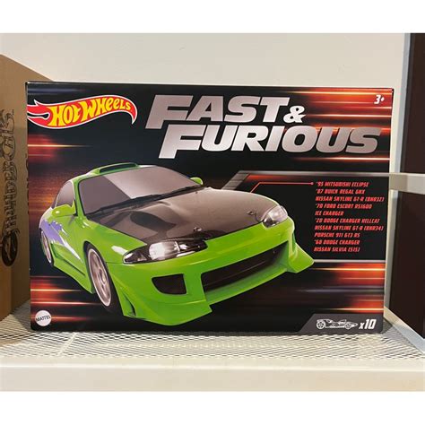 Hot Wheels Fast Furious 10 Pack Box Set Skyline R34 R32 Eclipse S15 Porsche Misb Shopee