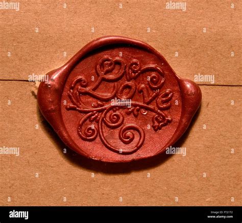 Love Wax Seal On An Envelope Close Up Stock Photo Alamy