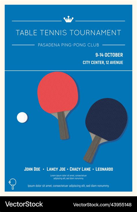 Local table tennis tournament poster Royalty Free Vector