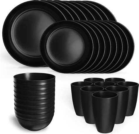 32 Piece Wheat Straw Plastic Dinnerware Set For 8plastic Plates And