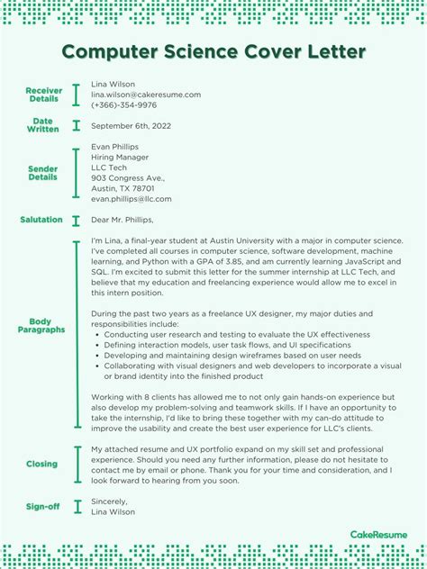 Computer Science Cover Letter Cracking The Code For Your Path To