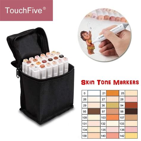 TOUCHFIVE, 24 цвета, набор тонов для кожи, художественные маркеры ...