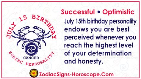 15 De Julio Zodiaco Cáncer Horóscopo Cumpleaños Personalidad Y Cosas