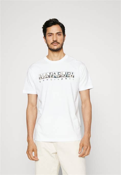 Napapijri Telemark T Shirt Print Bright White Weiß Zalando De