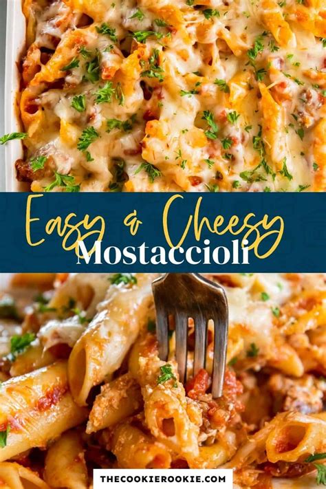 Easy To Make Baked Mostaccioli Features A Hearty Meat Sauce And Plenty