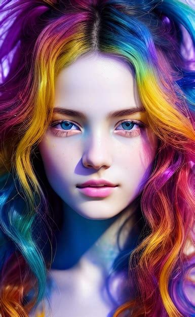 Pretty Girls With Rainbow Hair