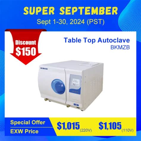 Biobase 18L Tabletop Steam Sterilizer Autoclave Class B Tabletop Steam