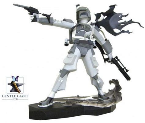 Boba Fett Animated Statue Black And White Version Star Wars Gentle