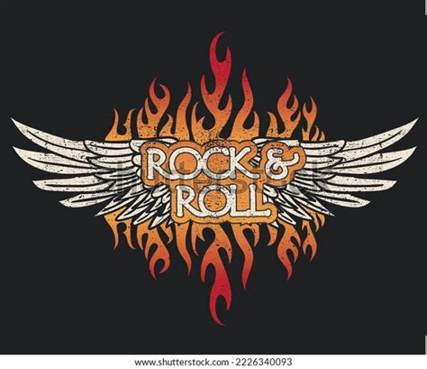 Rock Roll Poster Design Rock Fire Stock Vector Royalty Free