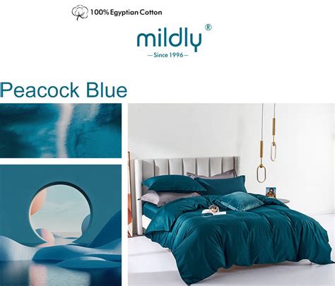 Peacock Blue Colored Bedding