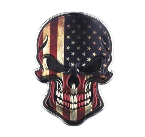 Metall Skull Totenkopf Logo Sticker Emblem Badge Aufkleber Pkw Kfz Usa