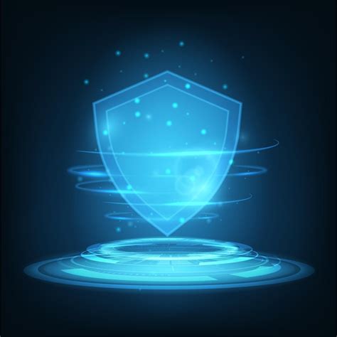 Premium Vector Vector Blue Shield With Glowing Effect Security Data