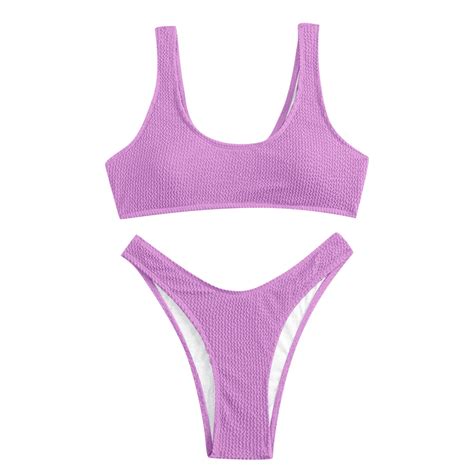 Aayomet Plus Size Bikini Women Swimsuit Set Solid Color Cutout Bra