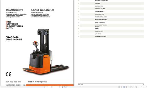 Still Steds Forklift EGV All Series 2019 Part Catalog EN Auto Repair