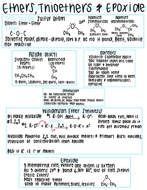 Chapter 14 Notes Ethers Thioethers Tpoxide Tuto Suifide Suifur Atom Naming Naming Diethyl