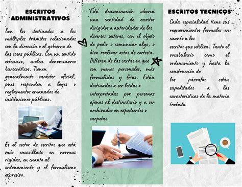 Triptico Los Escritos Administrativos T Cnicos Y Comerciales Pdf