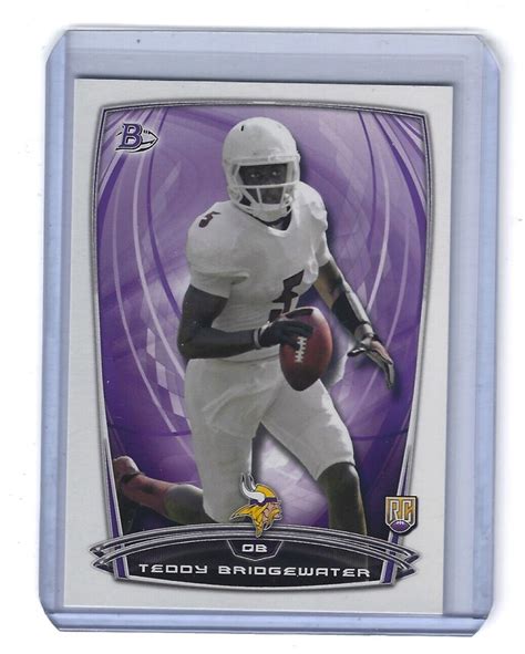 TEDDY BRIDGEWATER 2014 Topps Rookie Football Card 37 Vikings Mint EBay