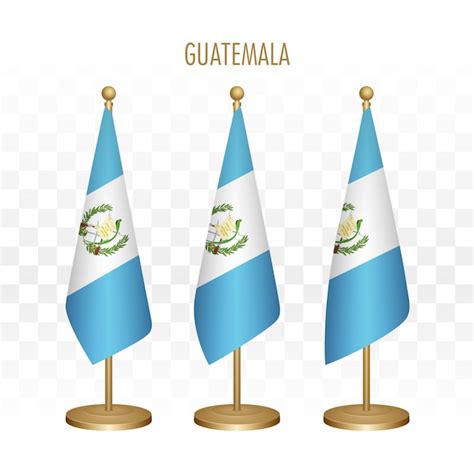 Bandeira Em P Da Ilustra O Vetorial D Da Guatemala Isolada Em Branco