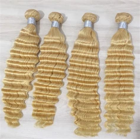 Top Quality Wholesale Blonde Deep Wave Curly Bundles Human Brazilian Hair Cuticle