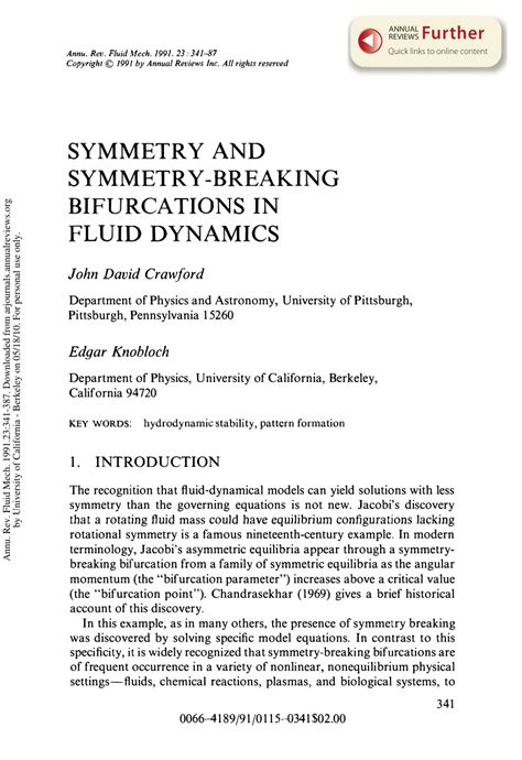 Pdf Symmetry And Symmetry Breaking Bifurcations In Fluid Dynamics