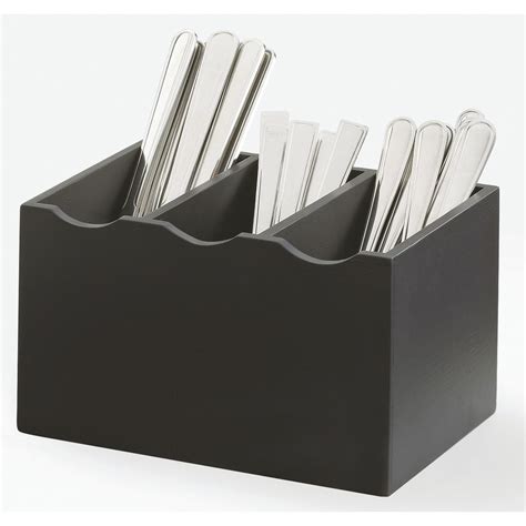 Cal Mil Midnight Collection 3 Compartment Flatware Display 8 14l X