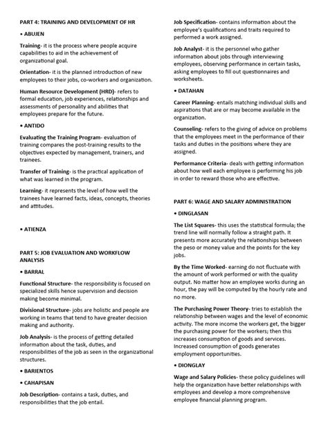 terms terminologies  performance appraisal employment