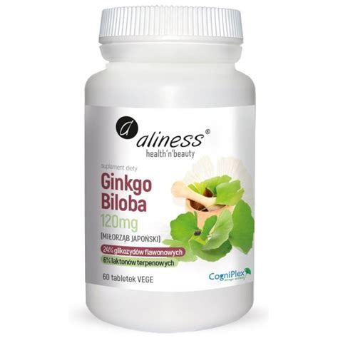 Ginkgo Biloba miłorząb japoński 120 mg 60 Vege tabletek Aliness