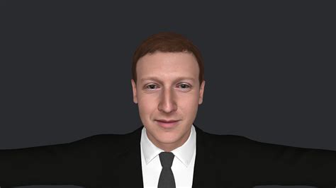 Mark Zuckerberg Hyper Realistic Full Body Fully Rigged 3D Character ...