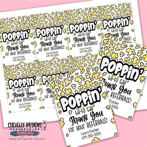 Editable Poppin By To Say Thank You Referral Gift Tags Printable