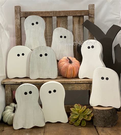 Mini Wood Ghost Wood Ghost Wood Ghosts Halloween Ghost Etsy