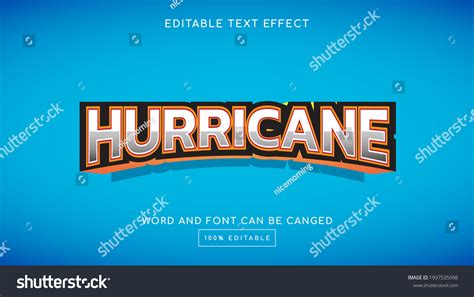 Hurricane 3d Editable Text Effect Template Stock Vector (Royalty Free ...