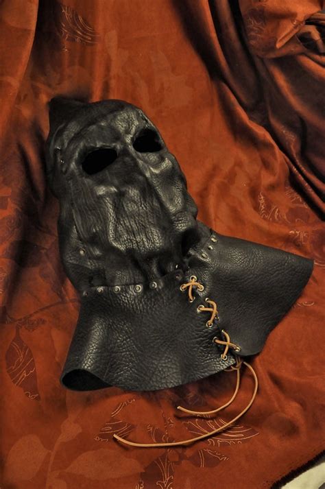 Executioner Hood Black Leather Emotional Rage Maskhood | Etsy